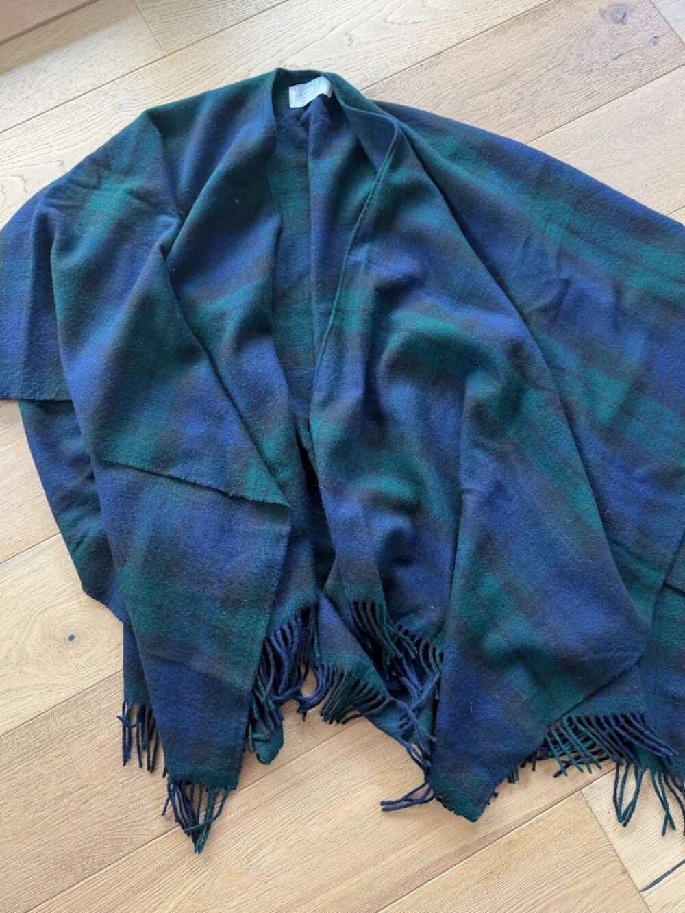 Blackwatch Wool Drape with Fringe